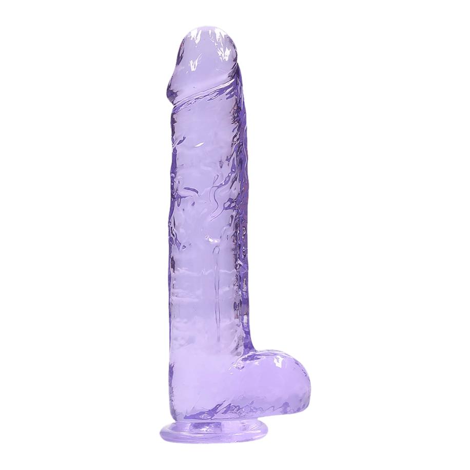 RealRock Crystal Clear - Dildo with Balls 25 cm -