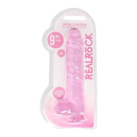 RealRock Crystal Clear - Dildo with Balls 25 cm
