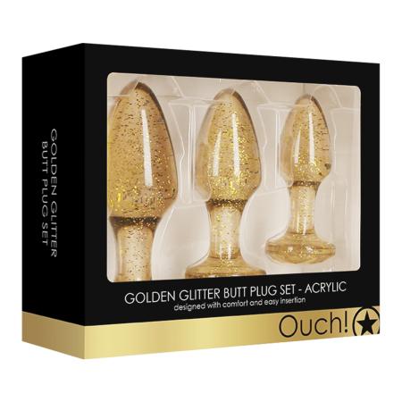 Ouch! Glitter Butt Plug Set 3-delig