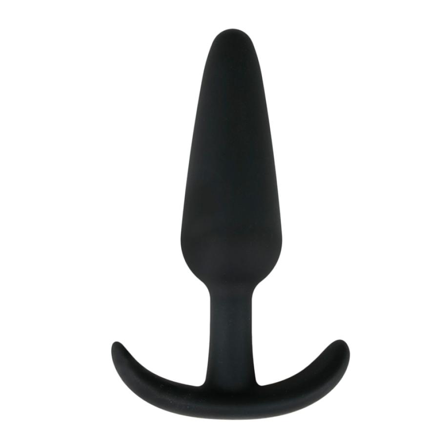 Zwarte grote buttplug met handvat Zwart
