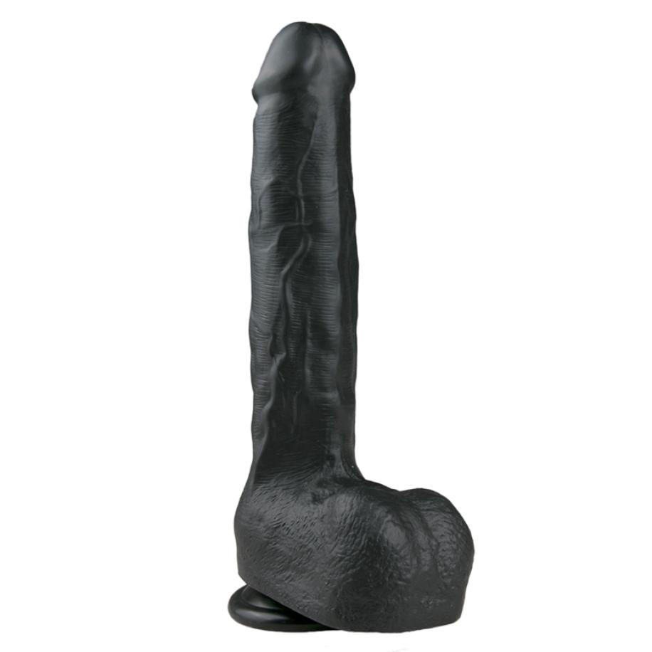 Realistische dildo 29,5 cm - Zwart Zwart