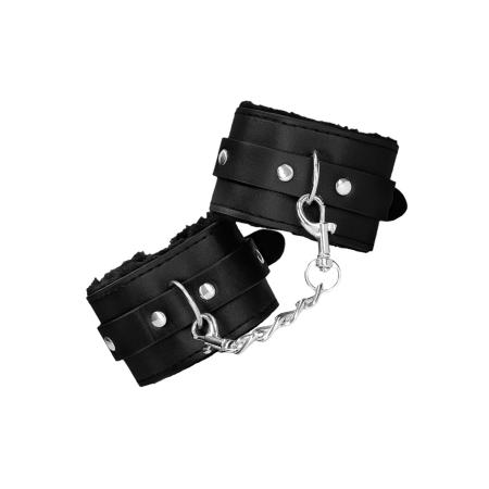 Ouch! Plush Bonded Leather Wrist Cuffs