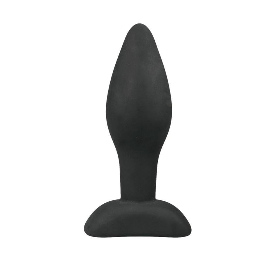 Kleine zwarte siliconen buttplug Zwart