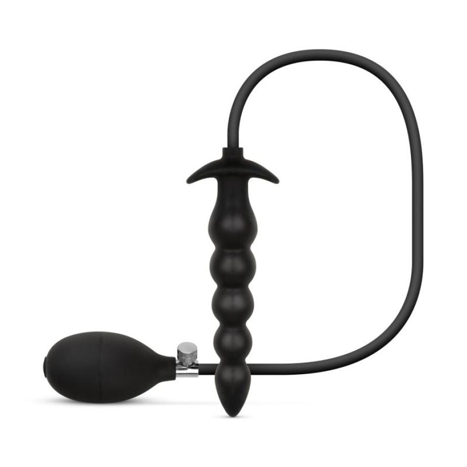 Anal Collection - Opblaasbare Dildo met Pomp 20 cm - Zwart Zwart