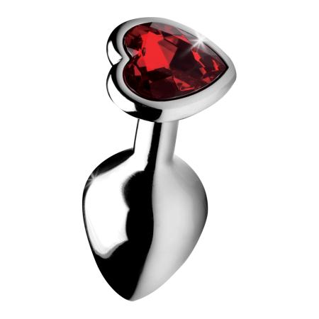 XR Brands Booty Sparks - Red Heart Gem Medium 8,4 cm
