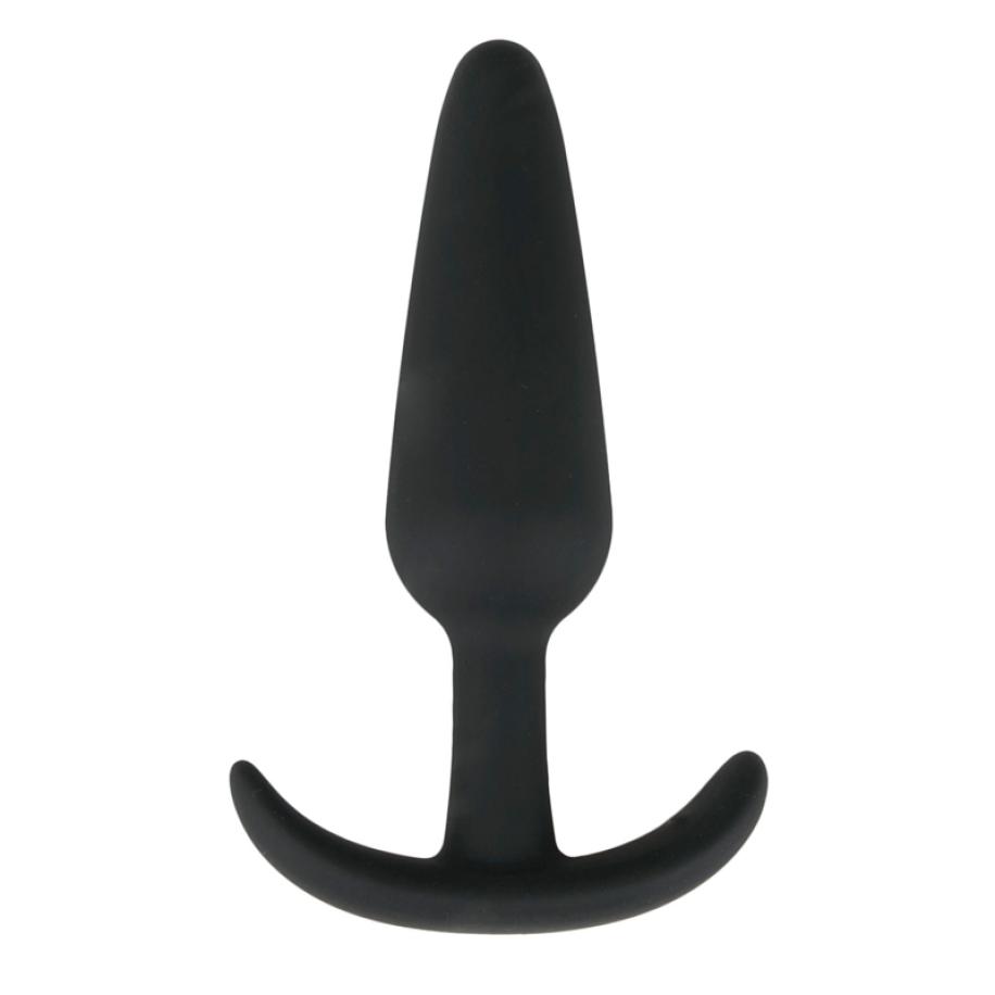 Zwarte medium buttplug met handvat Zwart