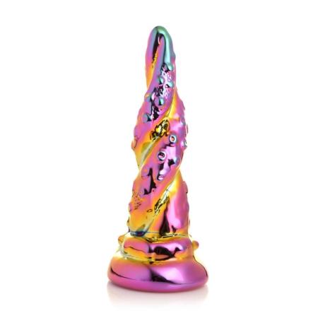 XR Brands - Betoverende Regenboog Glazen Dildo - Geel & Roze