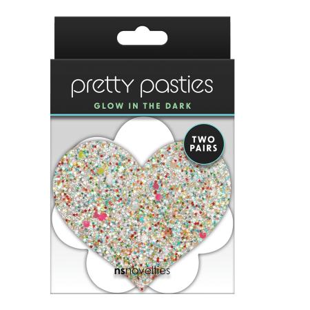 NS Novelties Pretty Pasties - Heart and Flower Glow 2 Paar