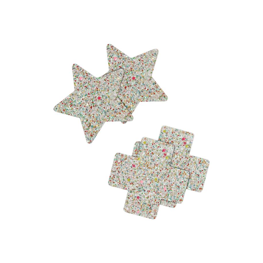 NS Novelties Pretty Pasties - Star and Cross Glow 2 paar -