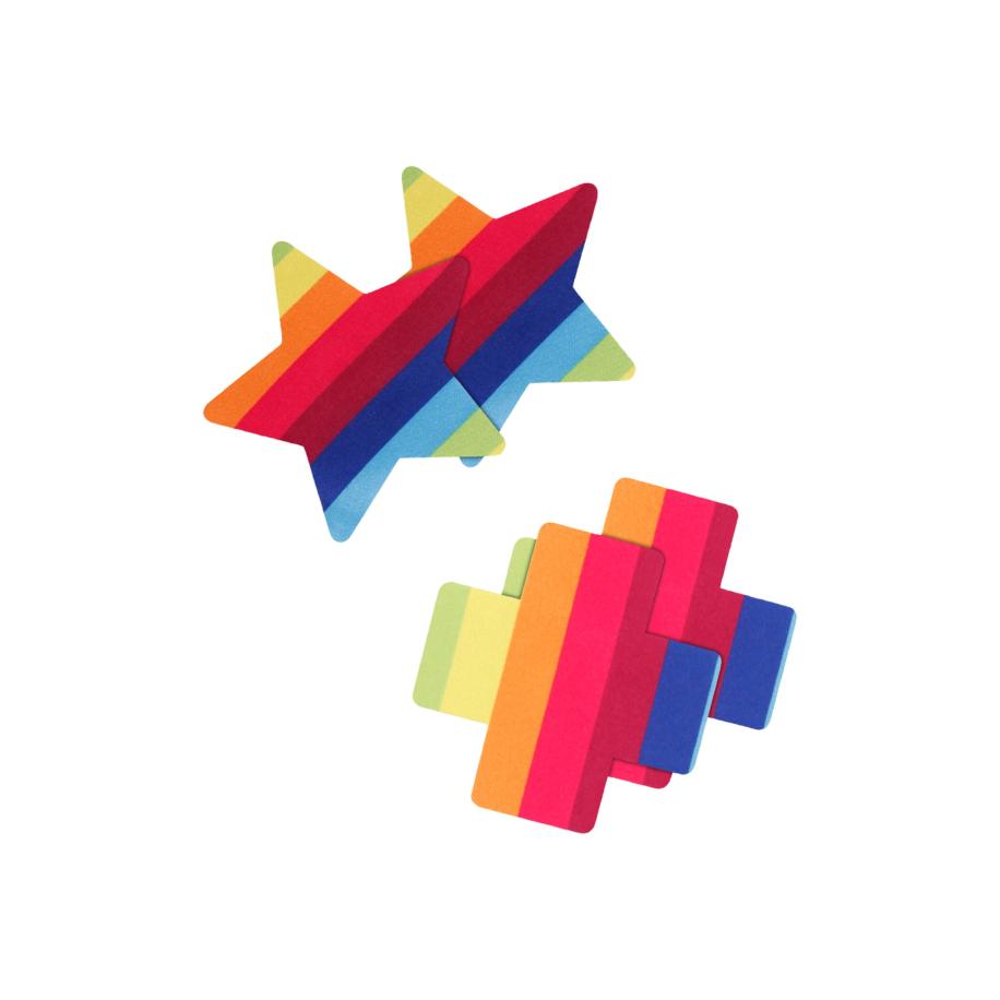 NS Novelties Pretty Pasties - Star and Cross Pride 2 paar -