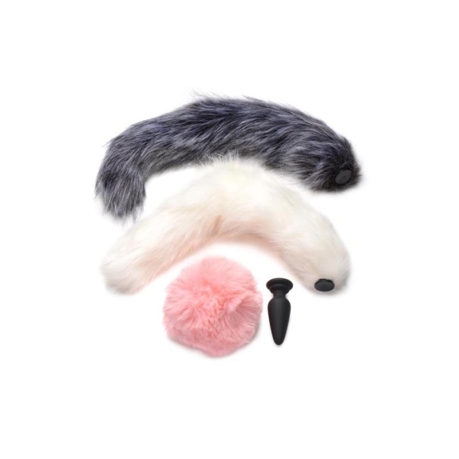 TAILZ - Snap-On Anaalplug met 3 Verwisselbare Staarten Multicolor