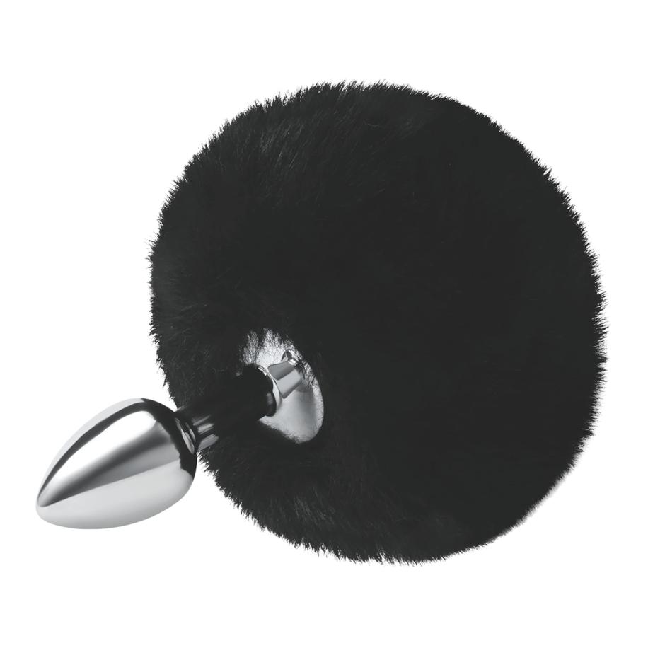 Whipsmart Fluffy Bunny Tail - Metal Butt Plug 12 cm -