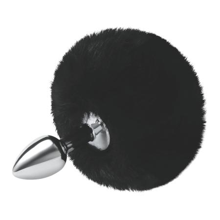Whipsmart Fluffy Bunny Tail - Metal Butt Plug 12 cm