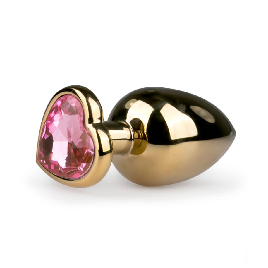Grote buttplug met hart - Goud/Roze Goud