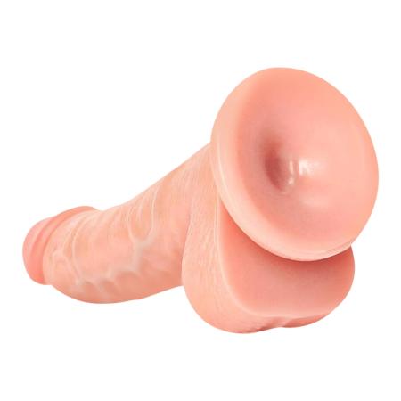RealRock Ultra Realistic Skin - Curved Dildo with Balls 17 cm