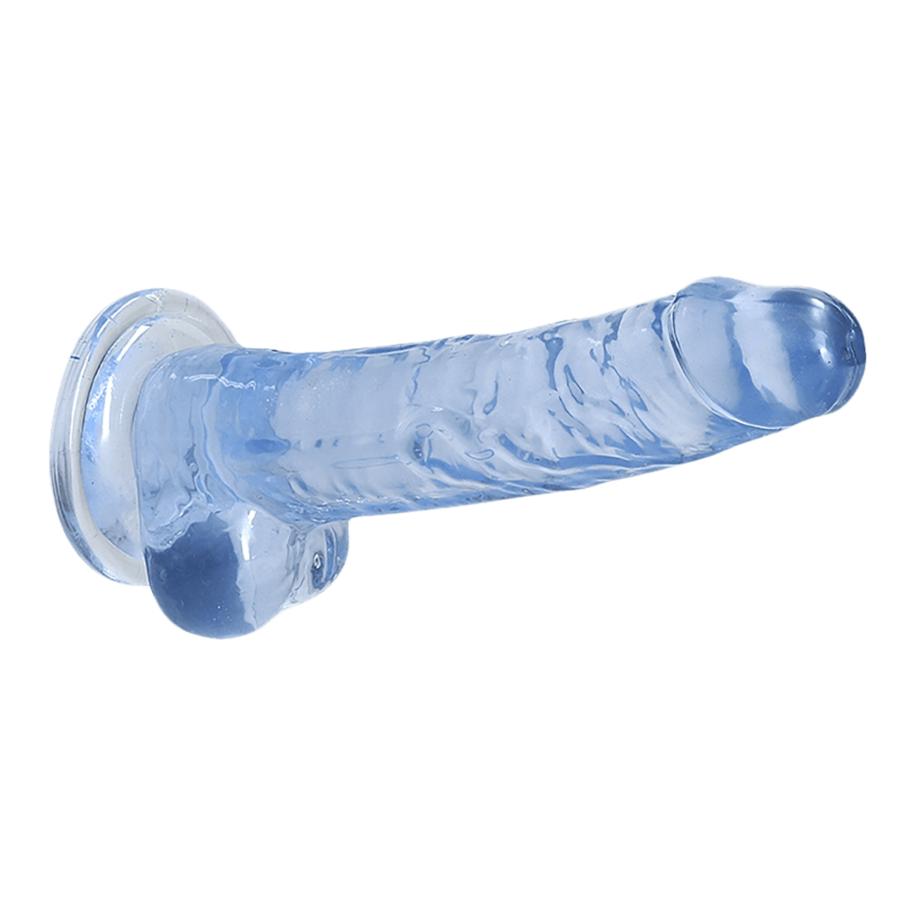 RealRock Crystal Clear - Dildo with Balls 19 cm -