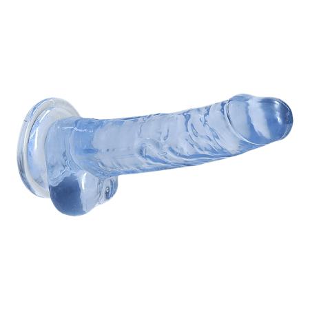 RealRock Crystal Clear - Dildo with Balls 19 cm