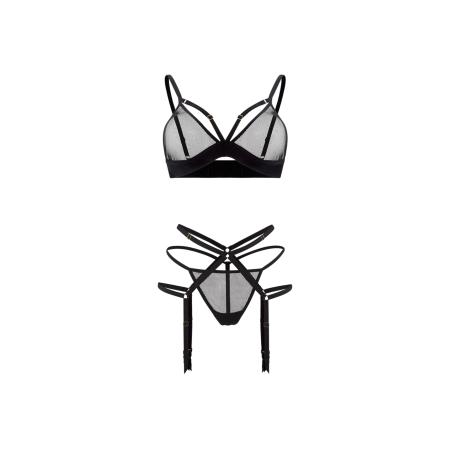 Pink Lipstick Verleidelijke jarretelleset 3 delen