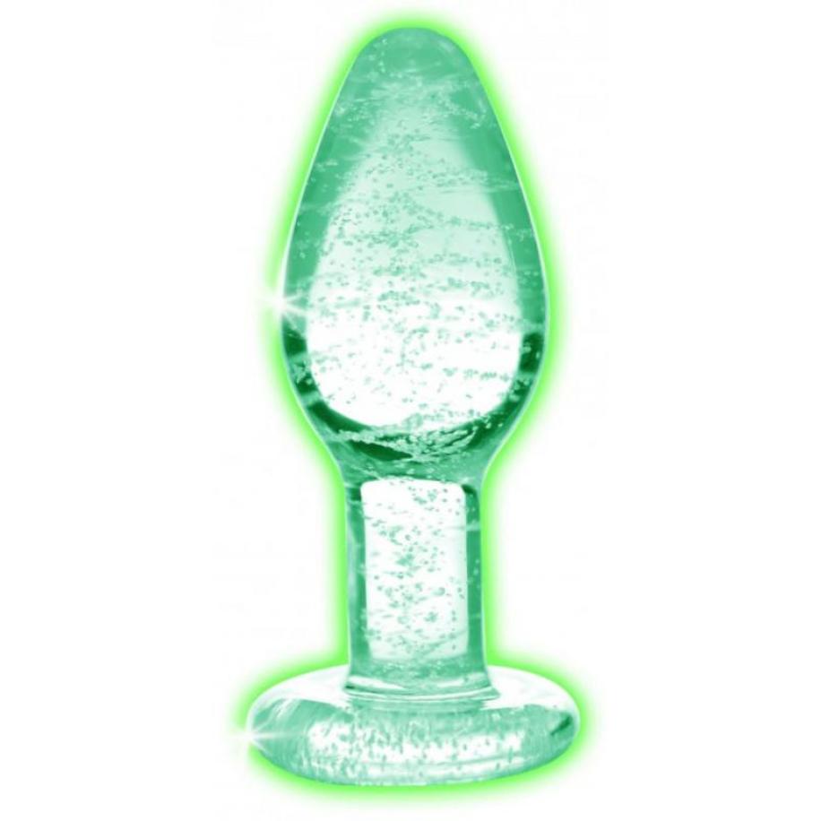 Glow-in-the-Dark Anaalplug Van Glas - Large Transparant