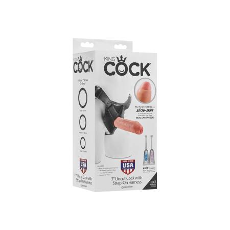 Pipedream Uncut Cock with Strap-On Harness 21 cm 7 -delig