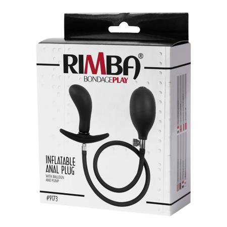 Rimba Latex Play - Inflatable Curved Anal Plug with Pump 8 cm