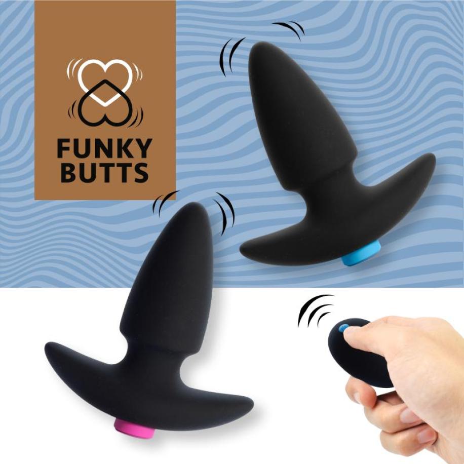 FeelzToys - FunkyButts Buttplugset met Afstandsbediening voor Koppels Multicolor