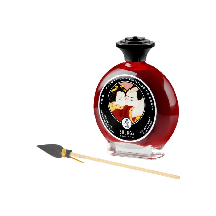 Shunga Bodypainting Aardbeien-schuimwijn 100 ml -