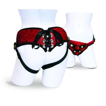 Sportsheets Red Lace Corsette Strap-On