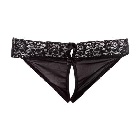 Open Kruis String Zwart