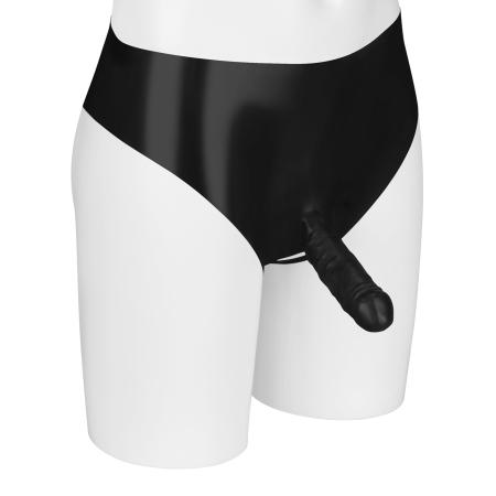 Latex Play Latex slip met Sleeve en testikelopening