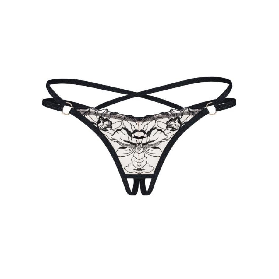 Obsessive - Vila Blanes Kruisloze String - Zwart Zwart