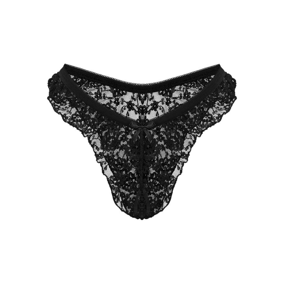 Rimba Ouvert-Slip met bloemkant -