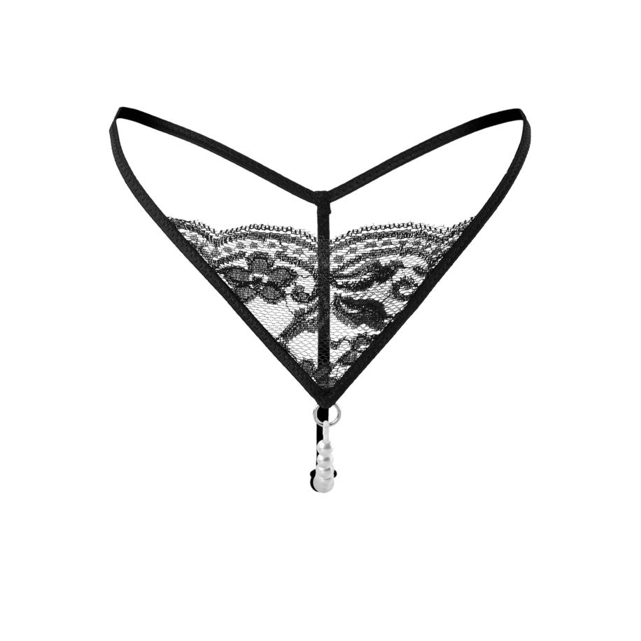 Rimba Kanten string met elegante parelkettinkje -