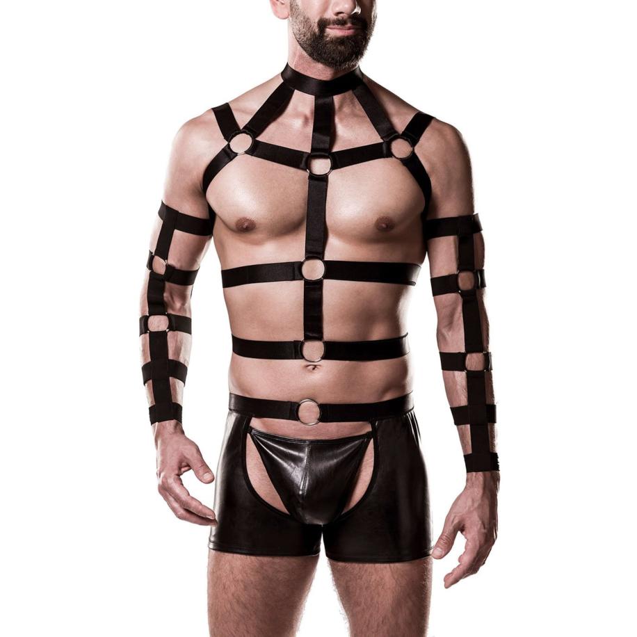 Grey Velvet Harness-Set 4 stuks -
