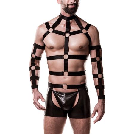 Grey Velvet Harness-Set 4 stuks