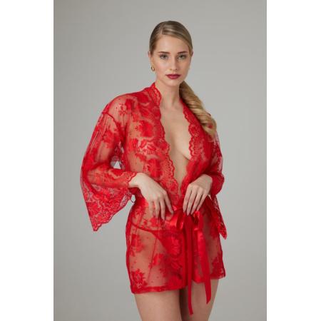 Kanten Kimono Graceful Rood