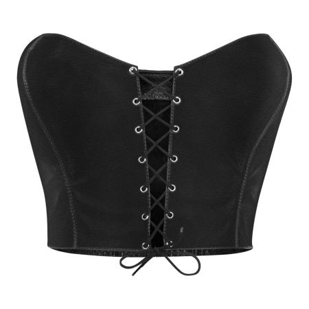 Rimba Leder-top met vetersluiting