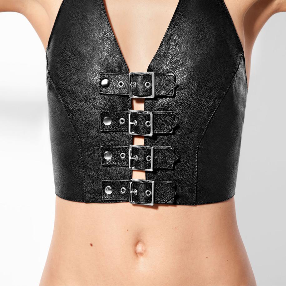 Rimba Neckholdertop met gespen -