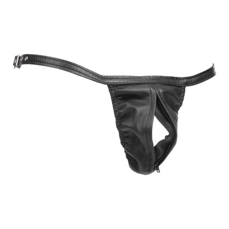 Rimba Leder-string met ritssluiting