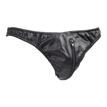 Rimba Leder-slip met ritssluiting