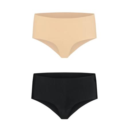 Bye Bra - Invisible High Brief Nude + Black S