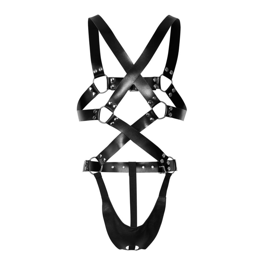 Rimba Lederen harnas met zachte string -