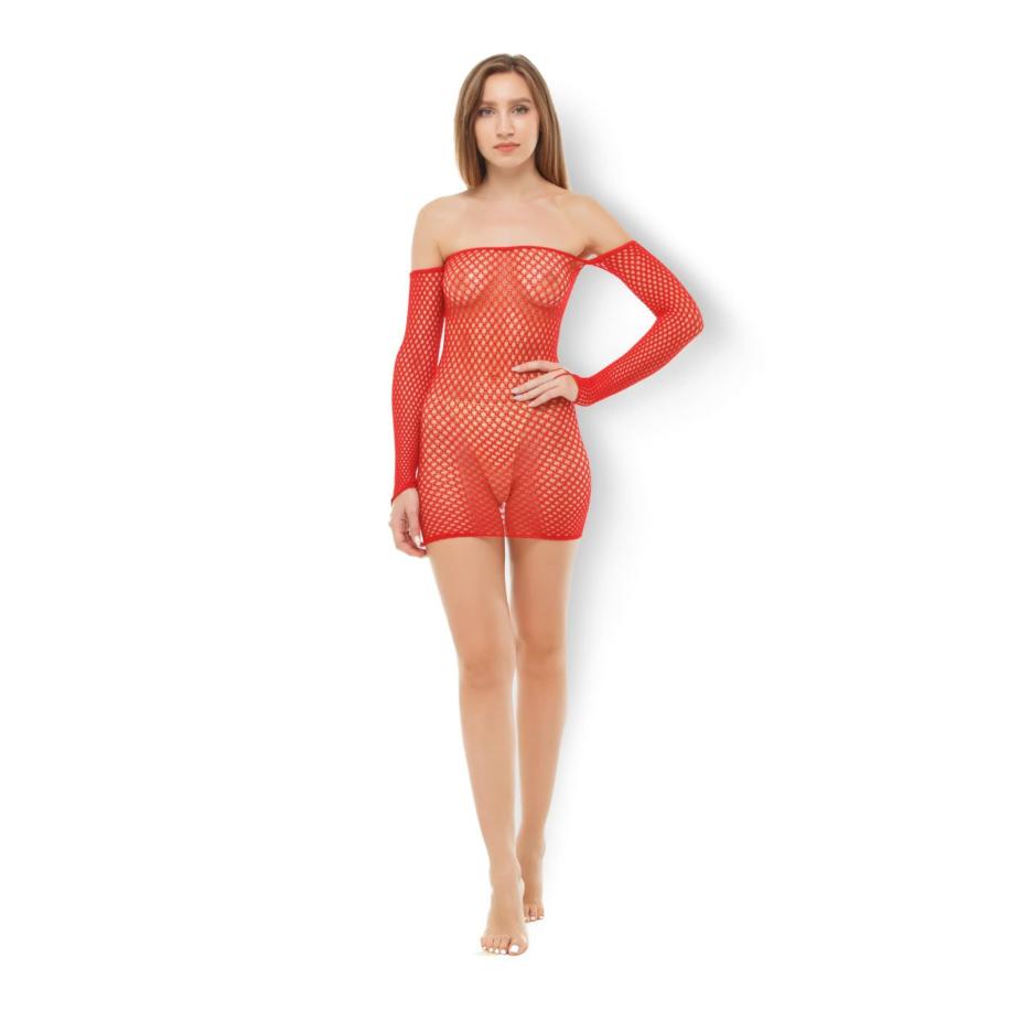 Pink Lipstick Bad Intentions Fishnet Dress -