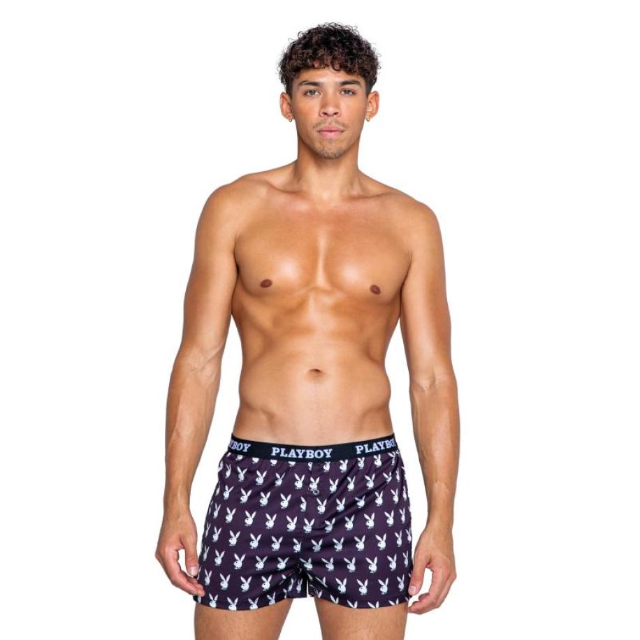 Playboy Lingerie - Heren Champion Boxer - Zwart Zwart