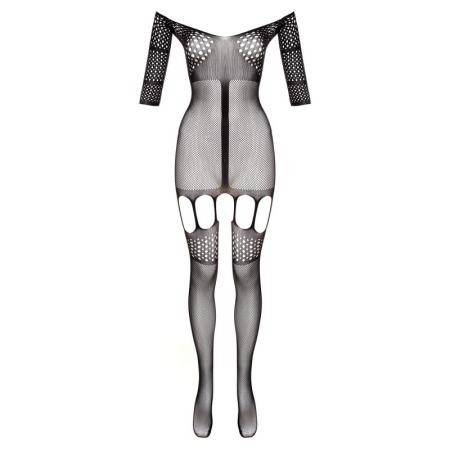 Trendy Jarretel-Catsuit - zwart