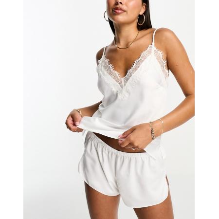 Ann Summers Cerise Satijnen camiset in ivoorwit