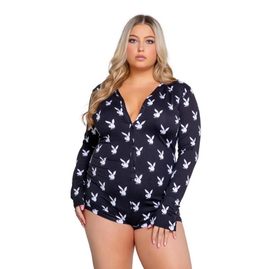 Playboy – Slumber Bunny Romper – Zwart Zwart