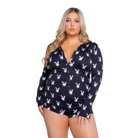 Playboy – Slumber Bunny Romper – Zwart
