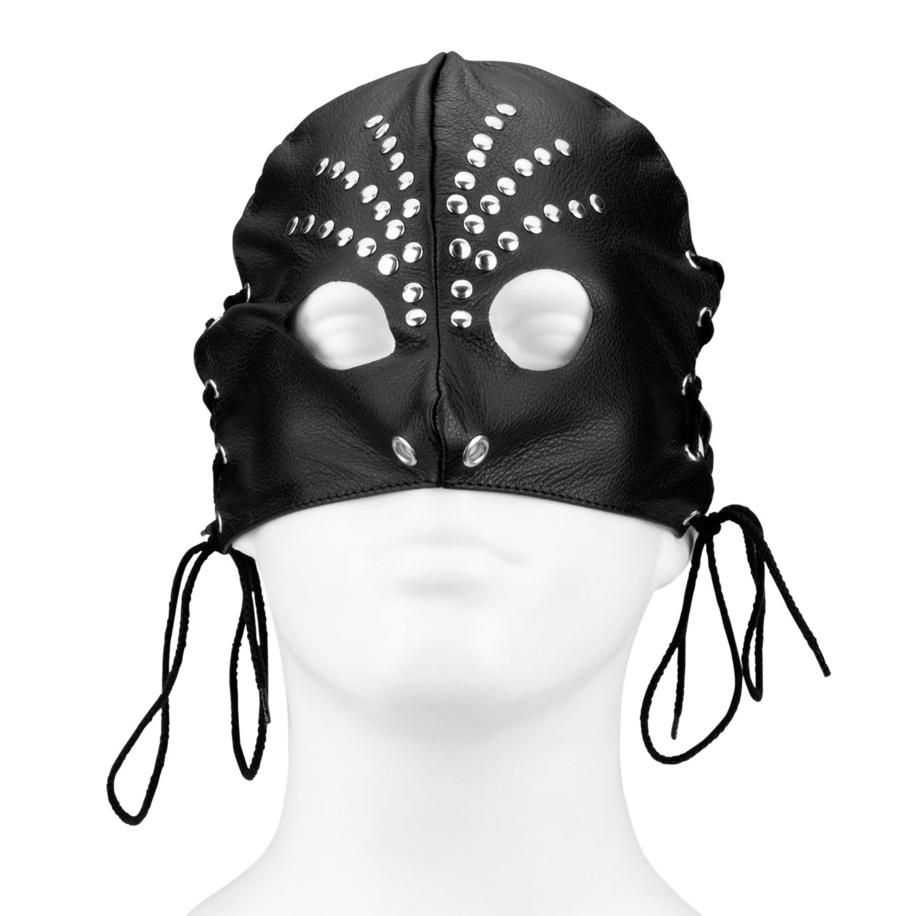 Rimba Leren masker met ronde uitsparingen -