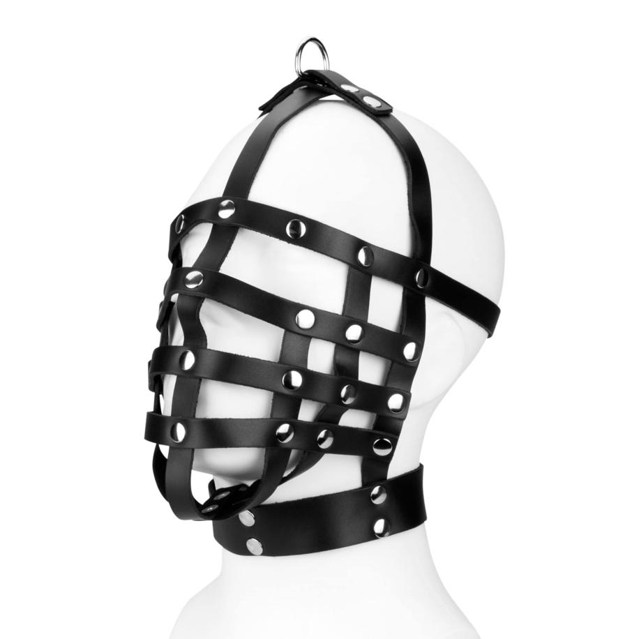 Rimba Ledermasker met riemen en ophanging -